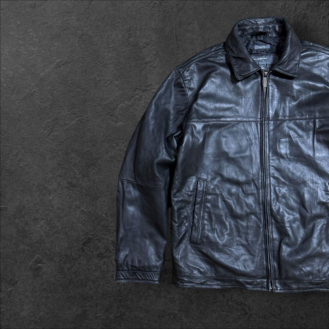 PERRY ELLISペリーエリスPORTFOLIOレザーブルゾンジャケット古着