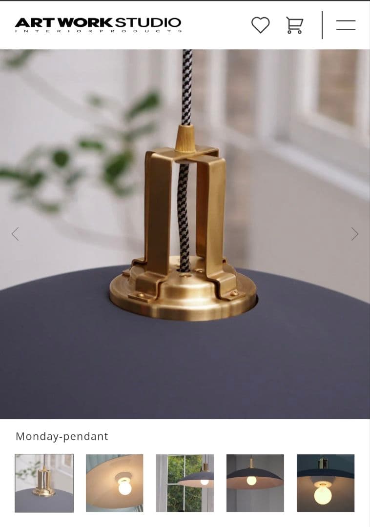 Monday-pendant ペンダントライト グレー