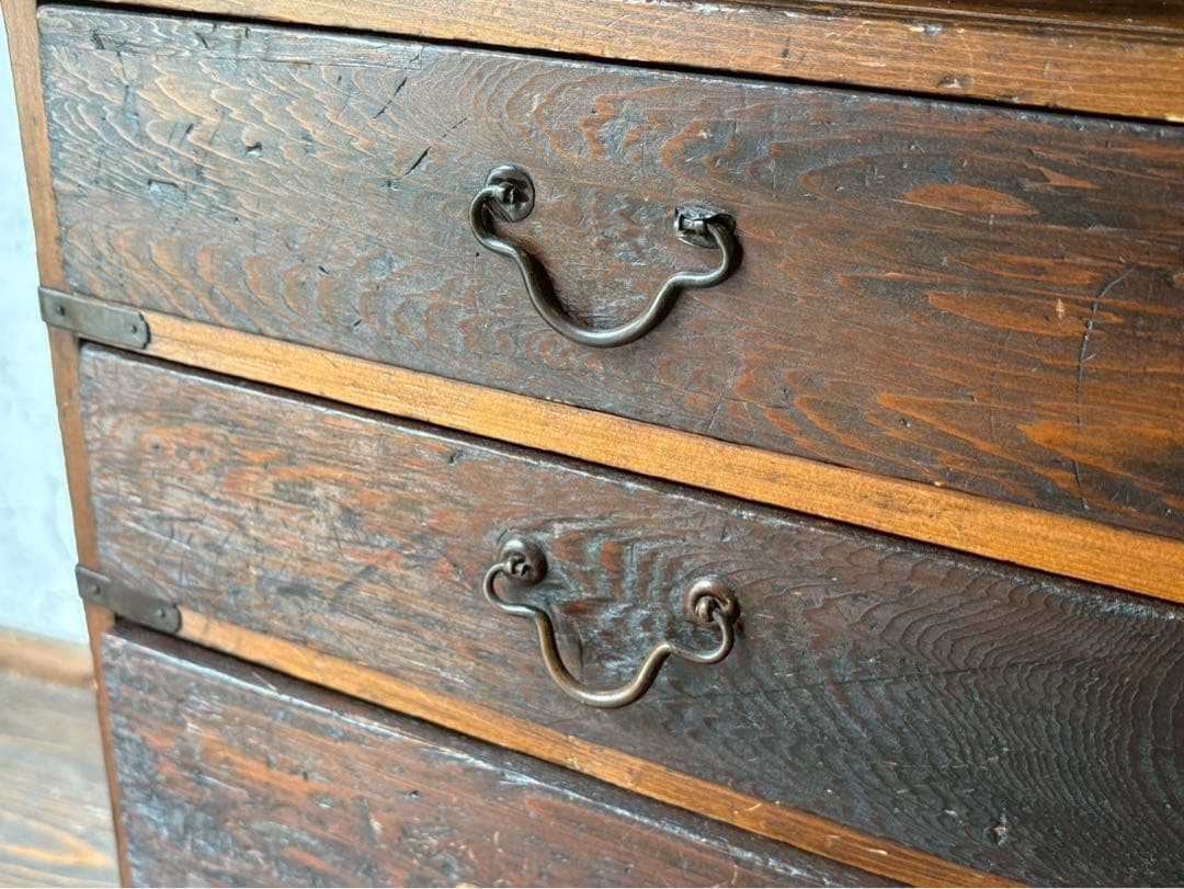 ダイヤガラス ミニ箪笥 インテリア 昭和レトロ 当時物 古道具