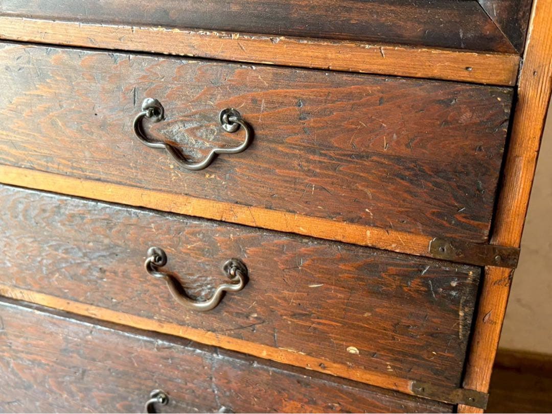 ダイヤガラス ミニ箪笥 インテリア 昭和レトロ 当時物 古道具