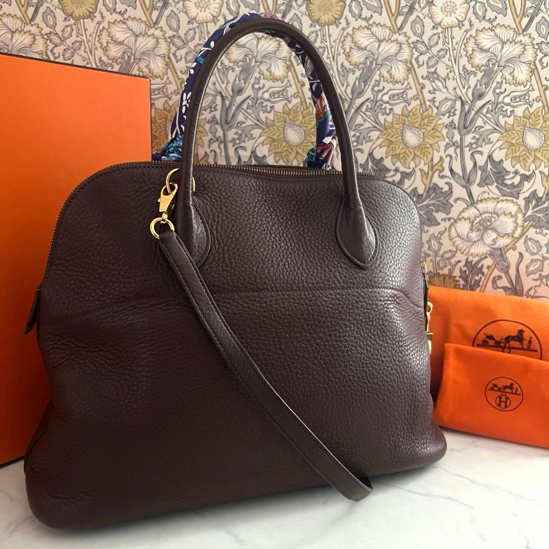 極美品 HERMES【エルメス】ボリード 35 ハンドバッグ ブラウン □F刻印