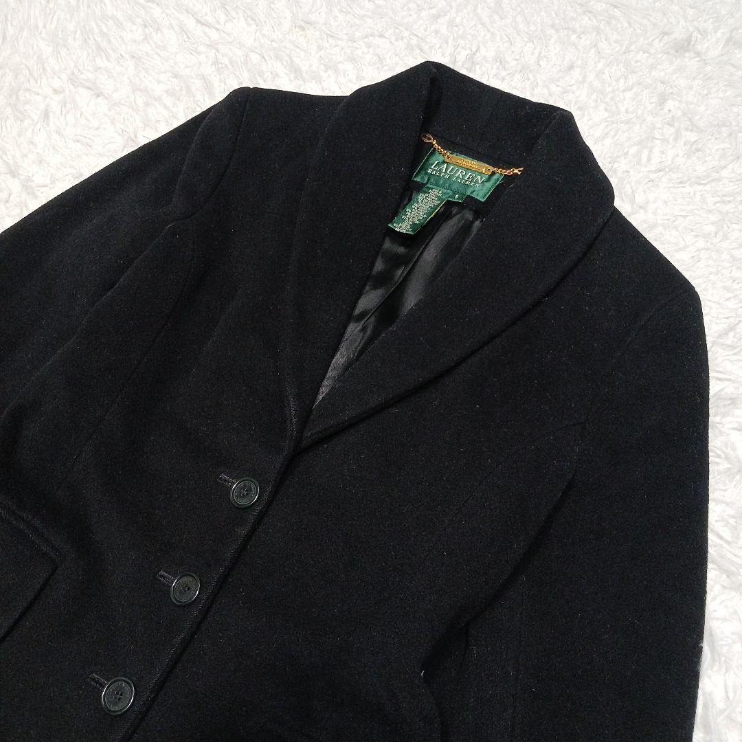 ローレン ラルフローレン ウール チェスターコート ロング 黒 S