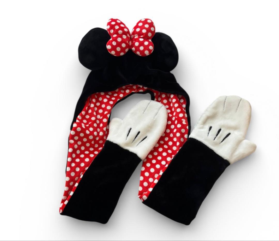 ミニーマウス マフラーキャップ