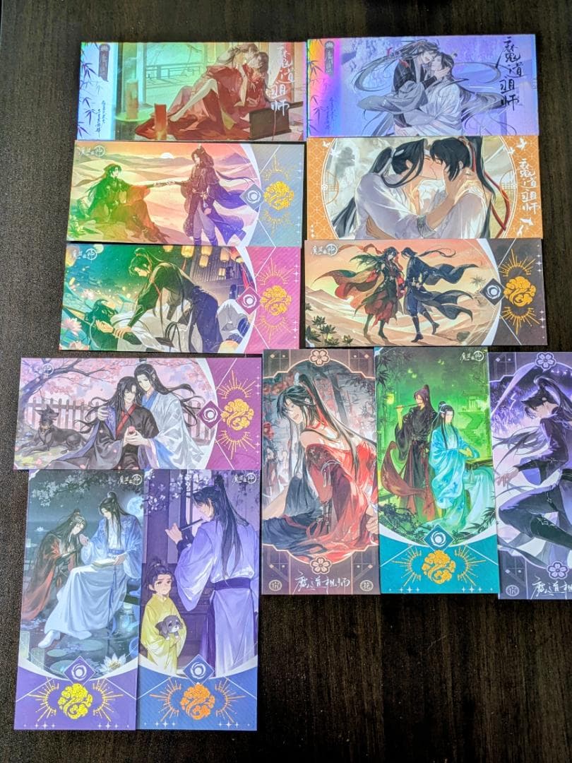 魔道祖師　アクリルイラストカード3点、チケット風カード12枚　まとめ