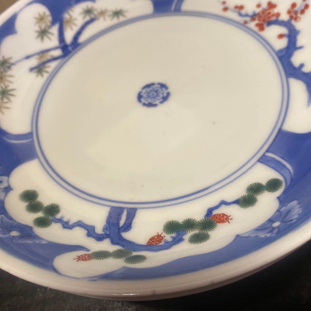 色絵松竹梅6寸皿5枚セット