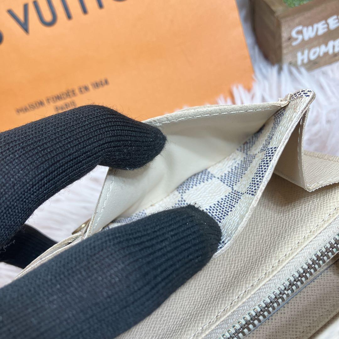 美品 ルイヴィトン ダミエアズール ポルトフォイユ サラ レディース 長財布