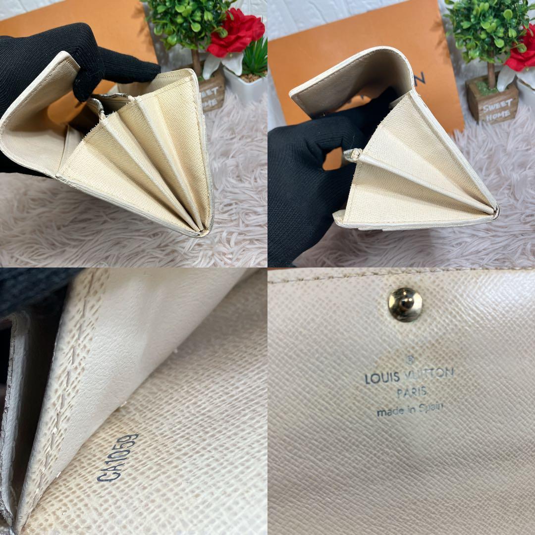 美品 ルイヴィトン ダミエアズール ポルトフォイユ サラ レディース 長財布