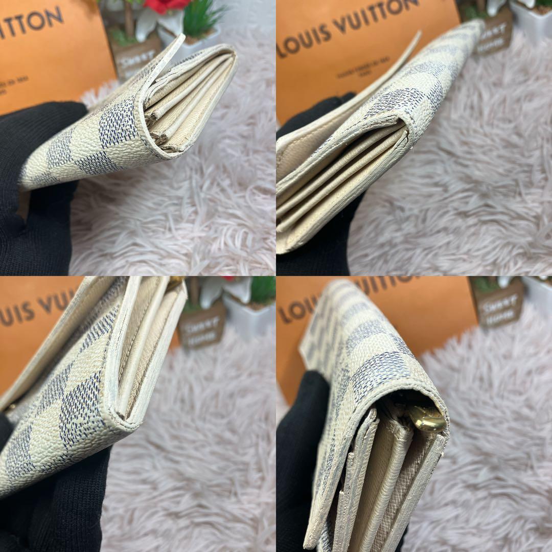 美品 ルイヴィトン ダミエアズール ポルトフォイユ サラ レディース 長財布