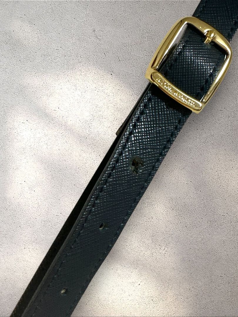 未使用級⭐︎A.D.M.J. レザー ショルダーバッグ　ターンロック 金具ネイビー