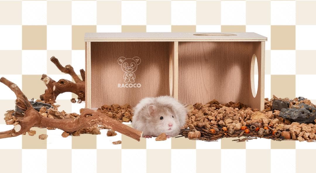 RaCoCo 小動物用木製ハウス 2穴付き