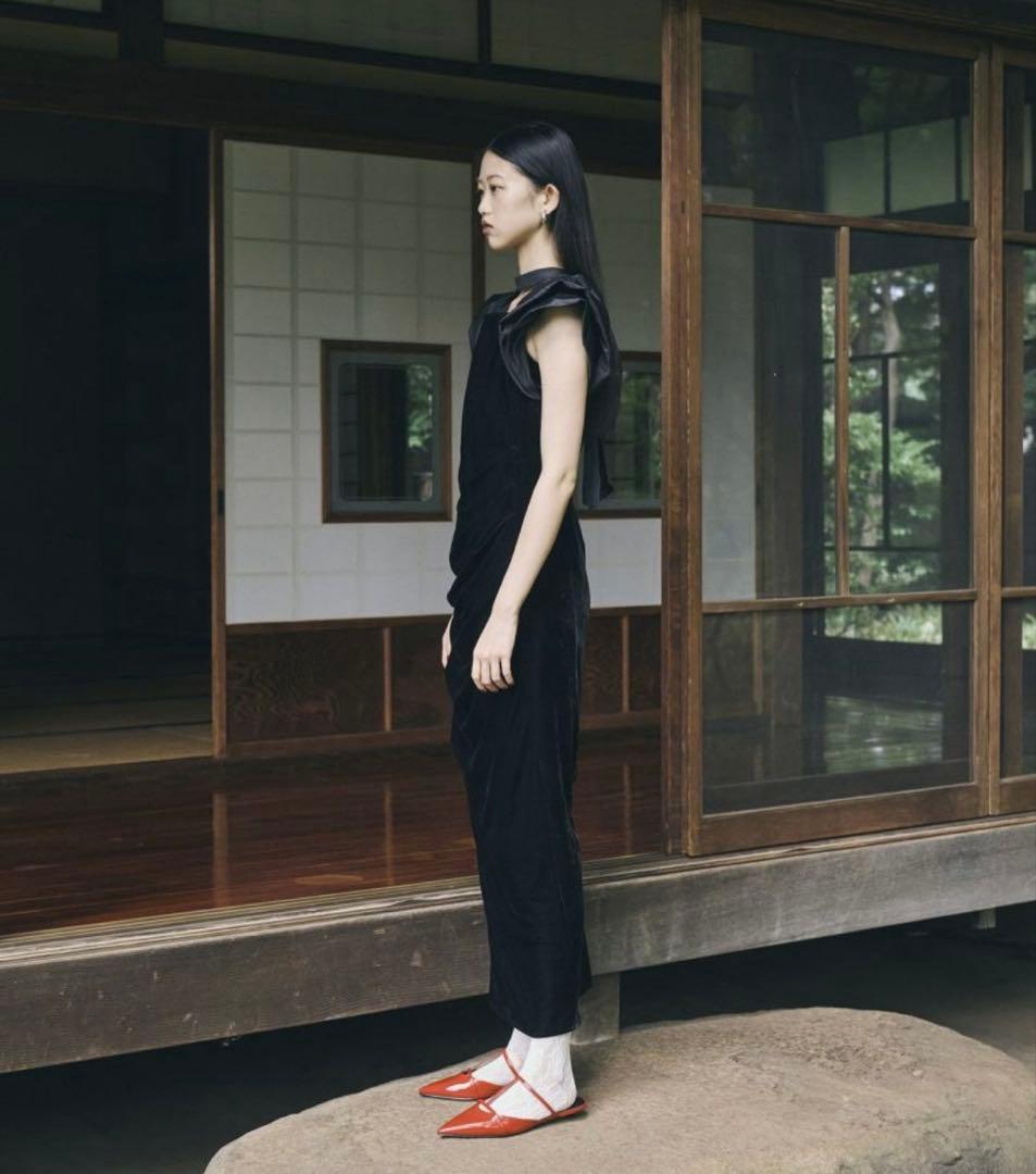 スーツ・フォーマル・ドレス andresd drape velour dress