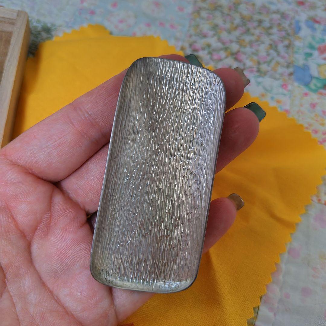 匠の名品　柳村仙寿作　純銀製茶合　茶道具　岡山刀彫師