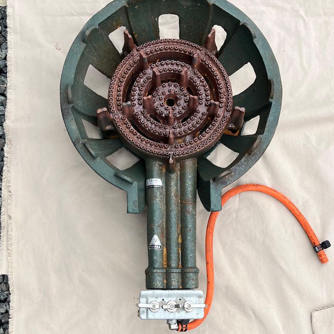 LPガス用　タチバナ製作所　TS-330 鋳物　コンロ　バーナー&下枠　グリーン