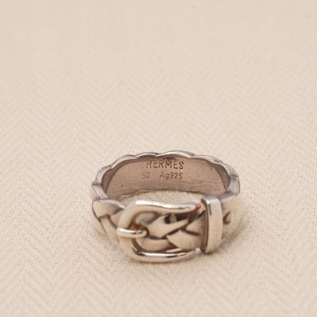 Hermès ベルトモチーフ　ヴィンテージ リング 9-9.5号　＃50