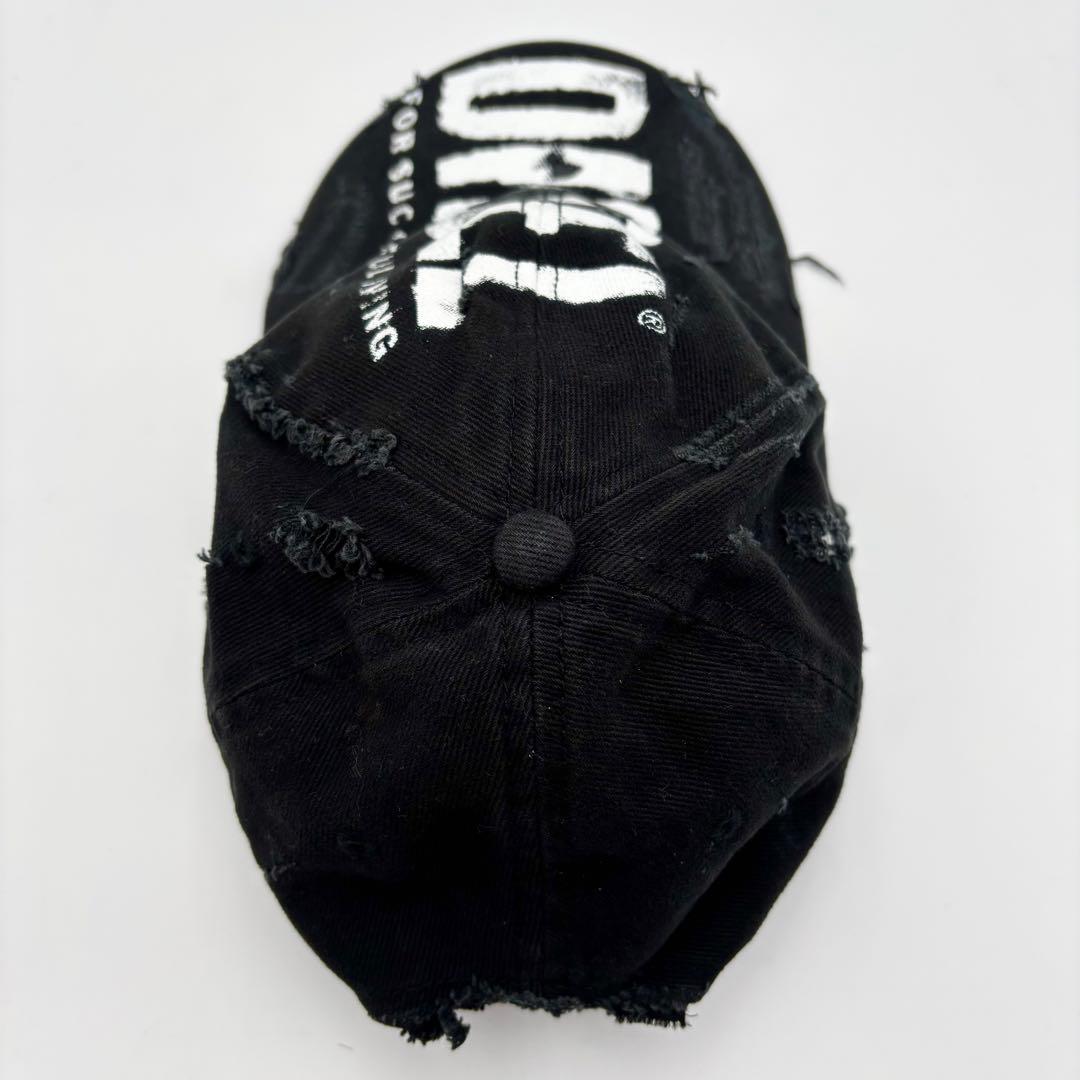 極美品 ディーゼル C-EWAN ダメージキャップ デカロゴ ブラック