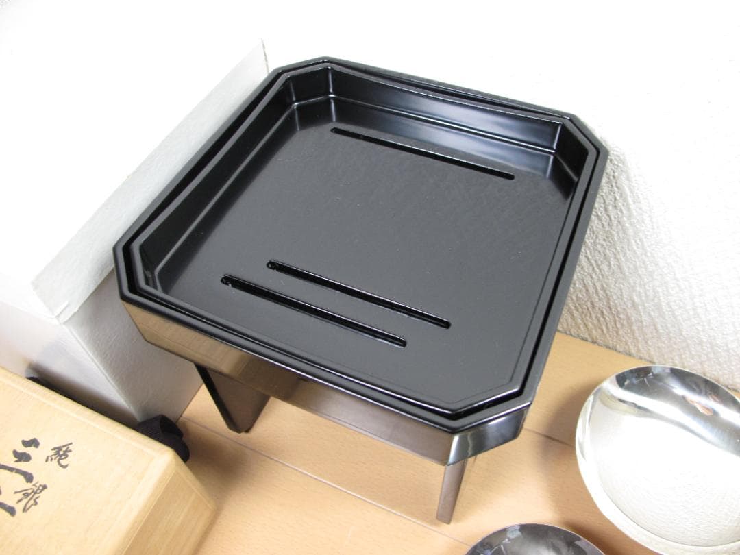 ナビがなかったら　泣くさま専用　純銀　三重盃　共箱　尚美堂