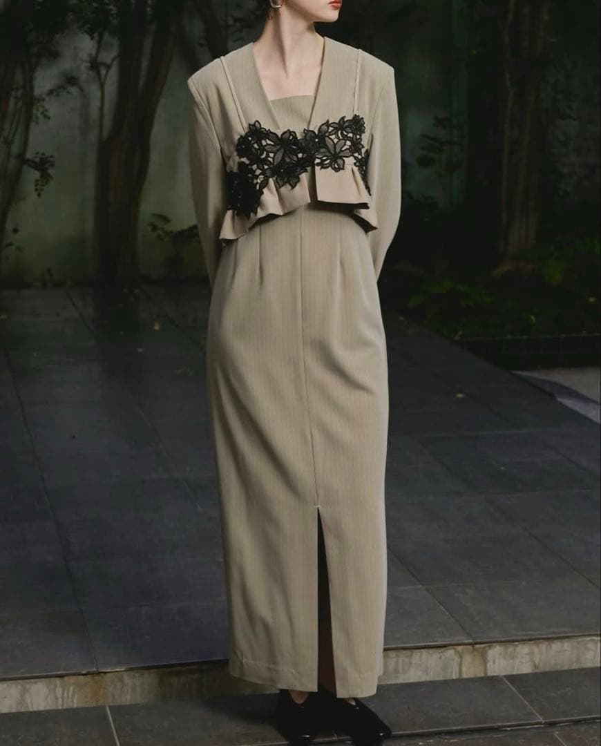 スーツ・フォーマル・ドレス ANDRESD pinstripe tailored bustier dress