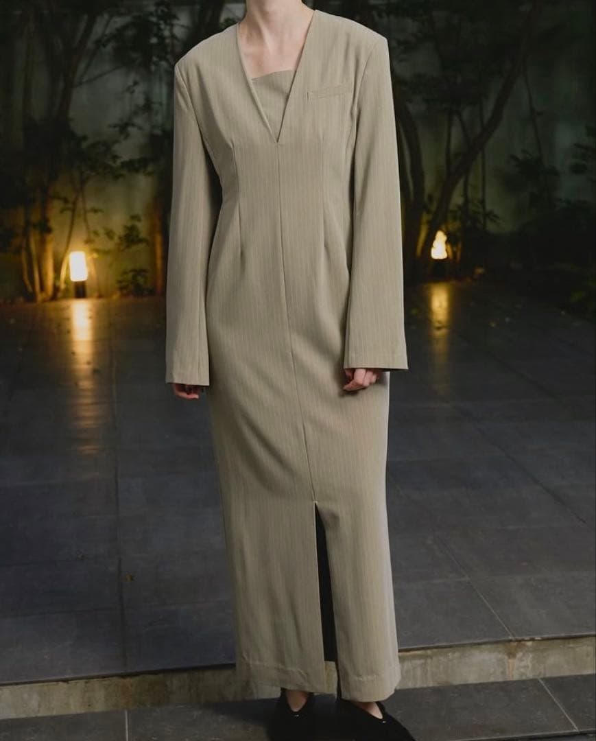 スーツ・フォーマル・ドレス ANDRESD pinstripe tailored bustier dress