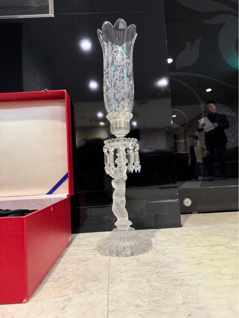 オールド・バカラ アートピース キャンドルフ スタンド メダイオン 特大