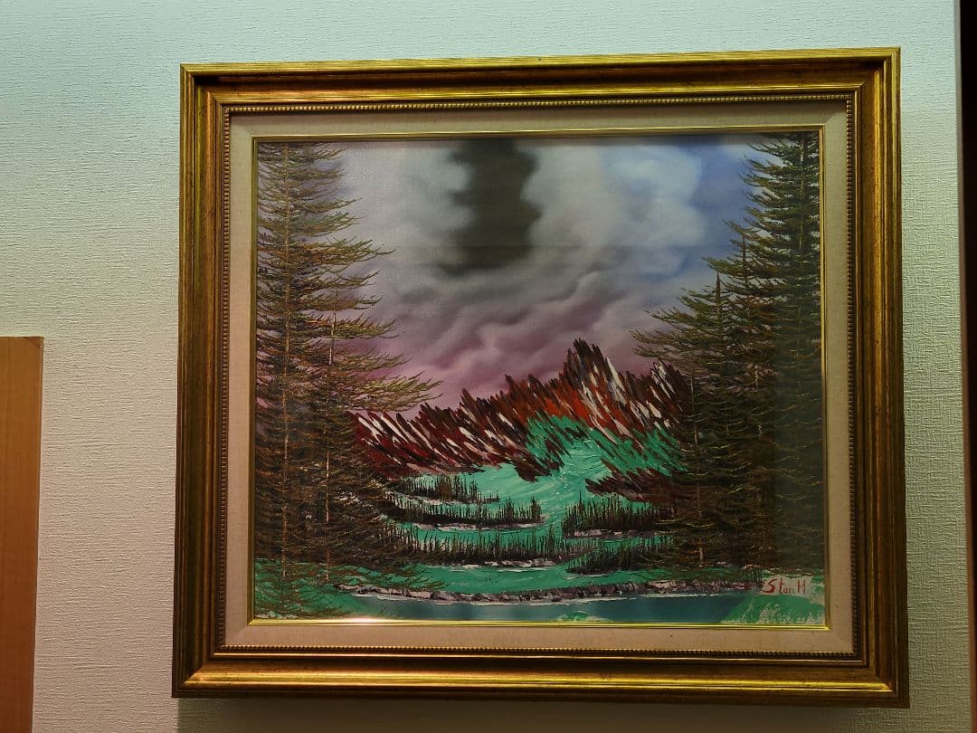 絵画 Mountain waterfall