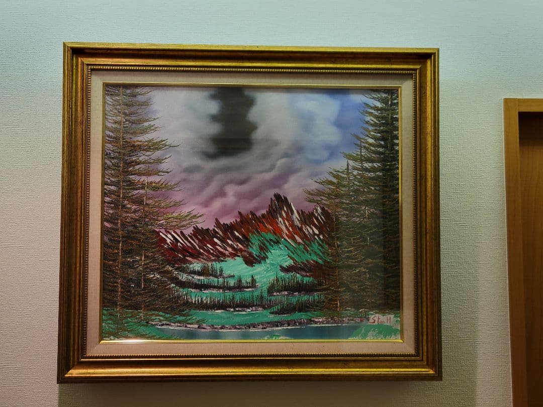 絵画 Mountain waterfall