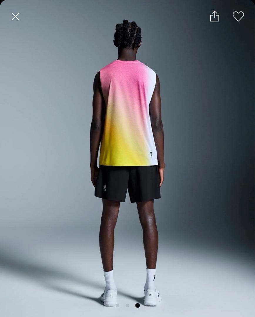 On court tank ホワイトライム　Mサイズ