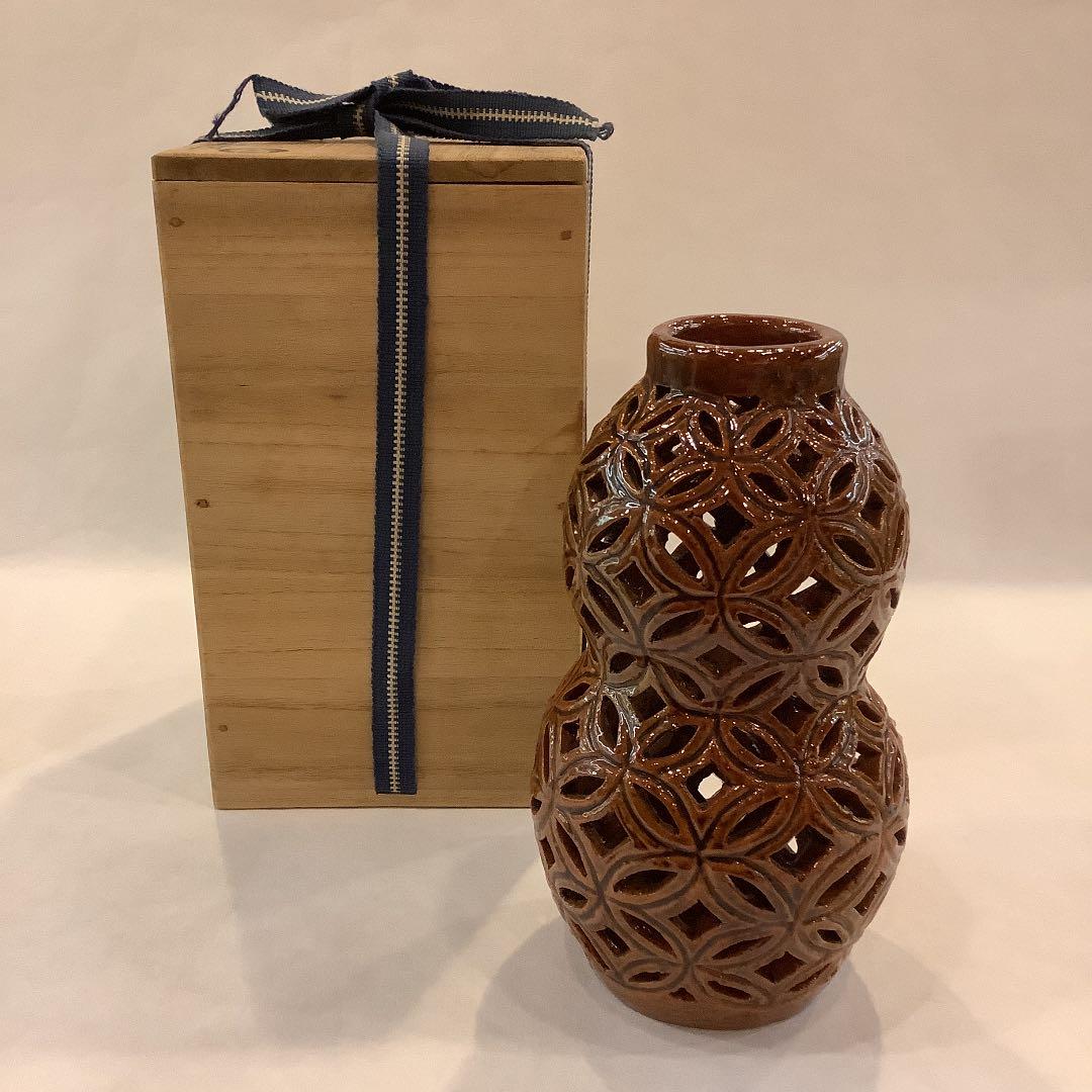 大樋長阿弥作 七宝透 杓立