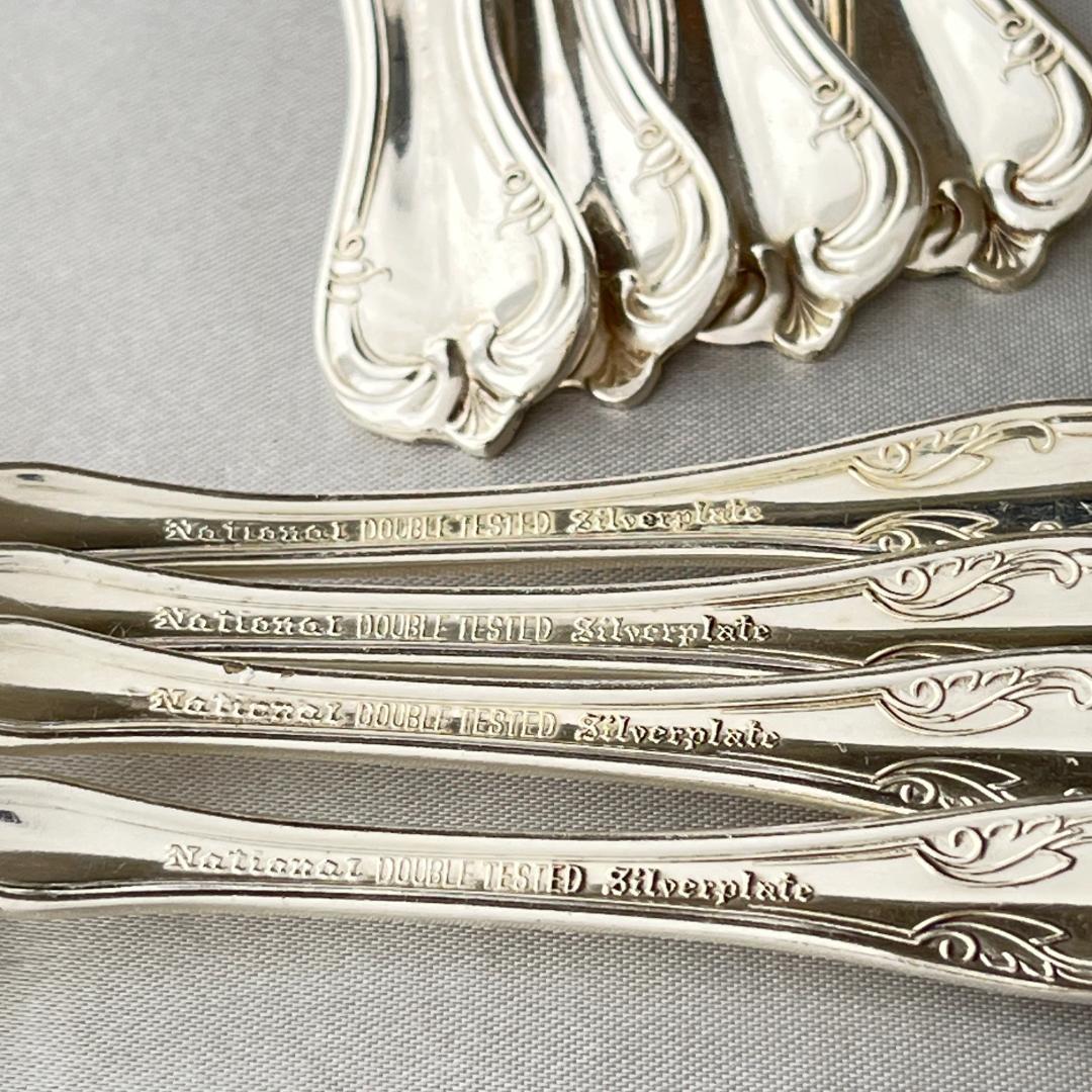 【National Silver】 クイーンエリザベス サラダフォーク 8本