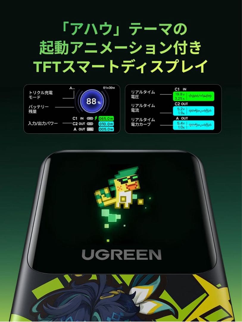 新品未開封品UGREEN Nexode モバイルバッテリー 原神モデル