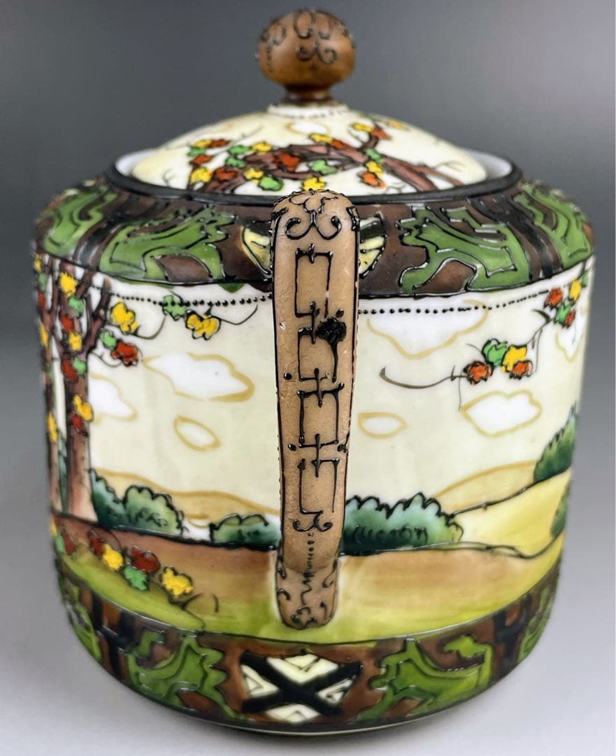 オールドノリタケ ウッドランド シュガーボウル クリーマー 一陳盛り 盛上げ