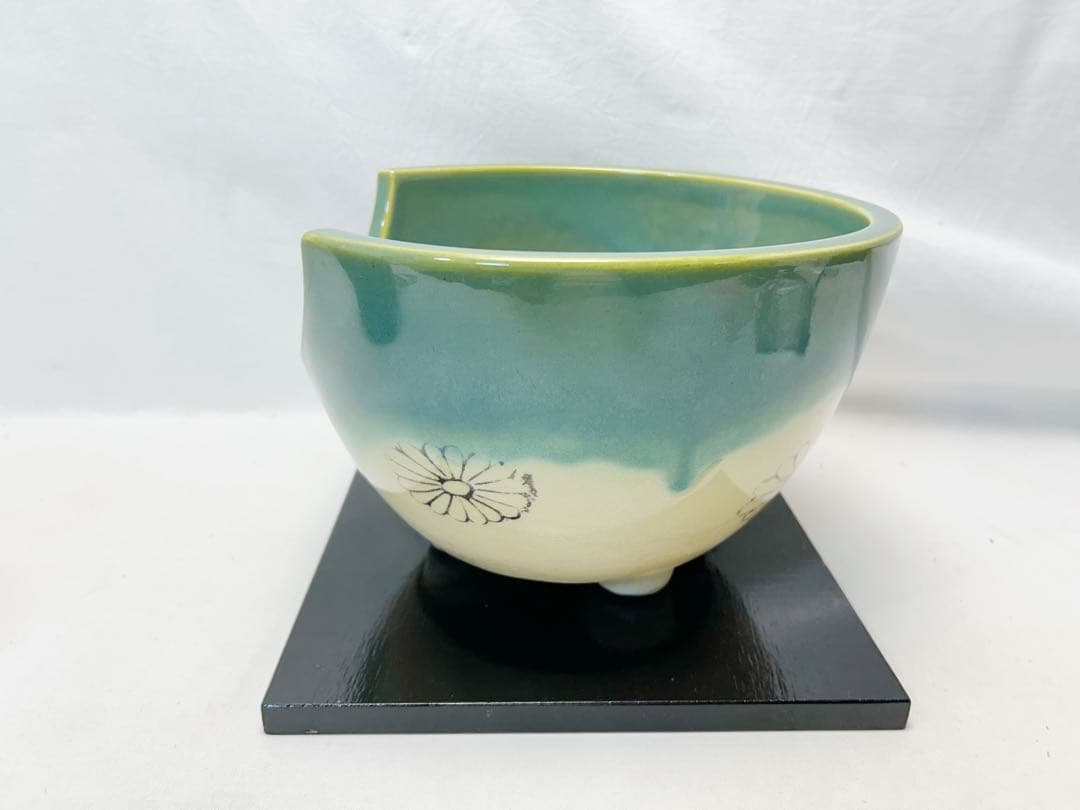 美品 茶道具 野々田織部(紅鉢型)風炉型電熱器 竹紋 筒釜2点セット元箱