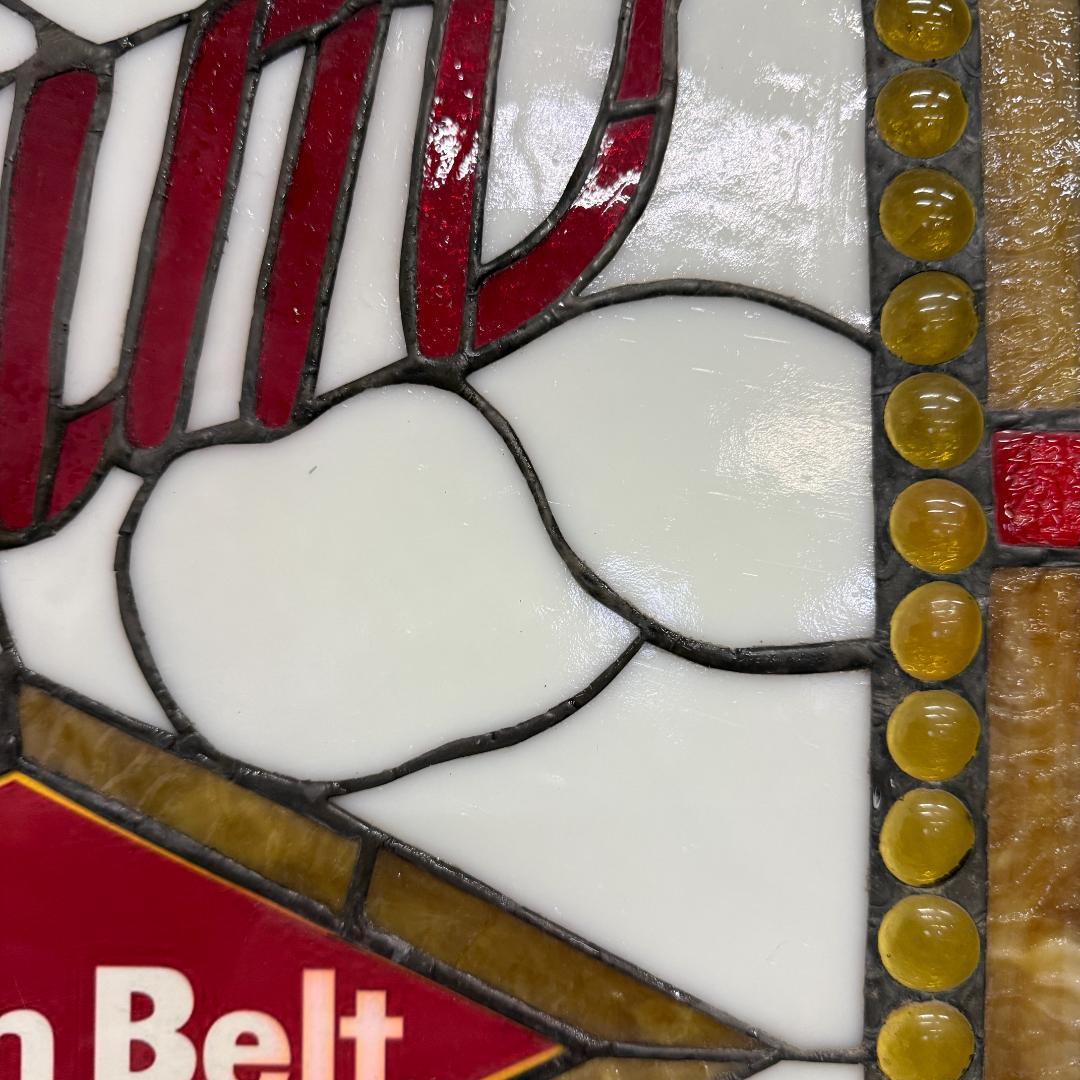 送料込み【希少】【幅67㎝】グレインベルト　特大ステンドグラス 看板 パネル