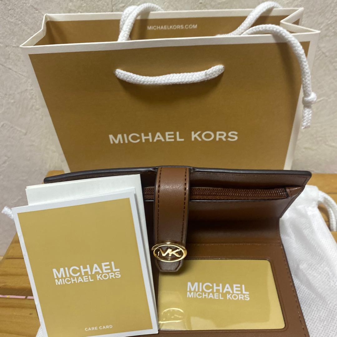 MICHAEL KORS BI-FOLD財布 ベージュ/ブラウン