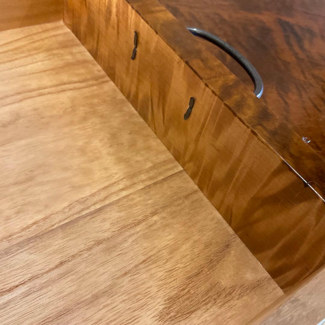 レア！無垢材 虎杢 縮み杢 高級家具 23kg 一枚板 座机 文机 座敷机 座卓