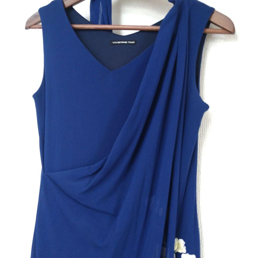 VIVIENNE TAM 刺繍ノースリーブレスドレス(ひざ丈)サイズ0