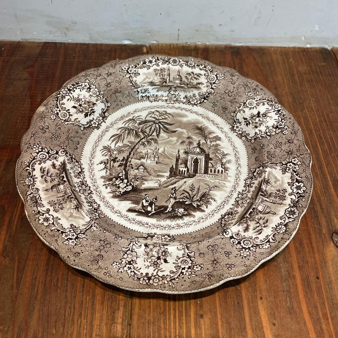 美品　リッジウェイ・オリエンタル　スタッフォードシャー　転写　アンティーク　希少