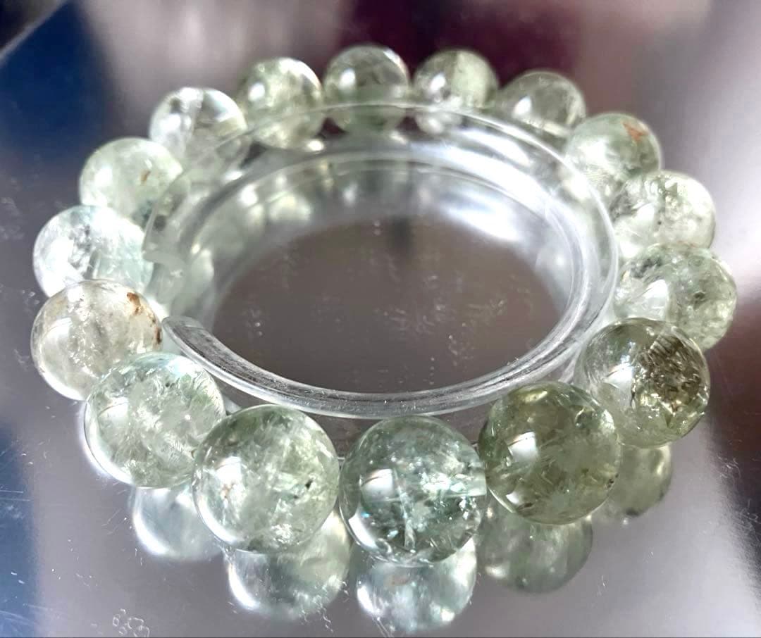 奇跡の聖なるグリーン水晶　幻の聖山カイラス　天然水晶　約13.4〜13.8ミリ