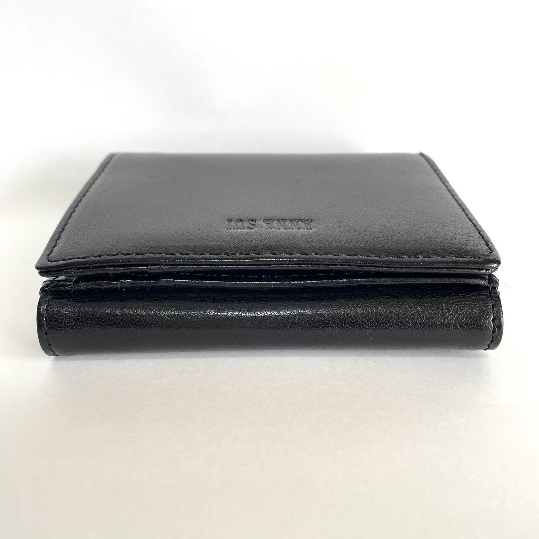 極美品 ANNA SUI 二つ折り財布 黒 レザー バタフライ 蝶 コンパクト