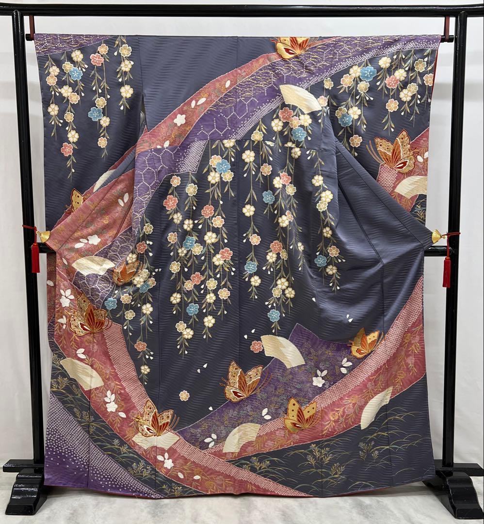 振り袖　フルセット　長襦袢　成人式　金彩加工　刺繍入り　セット　しつけ付　586