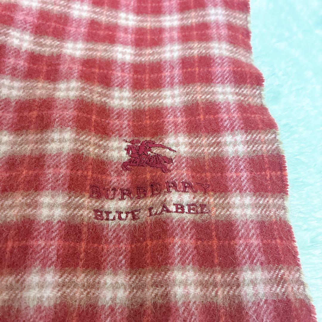 BURBERRY BLUE LABEL バーバリー　赤 チェック マフラー