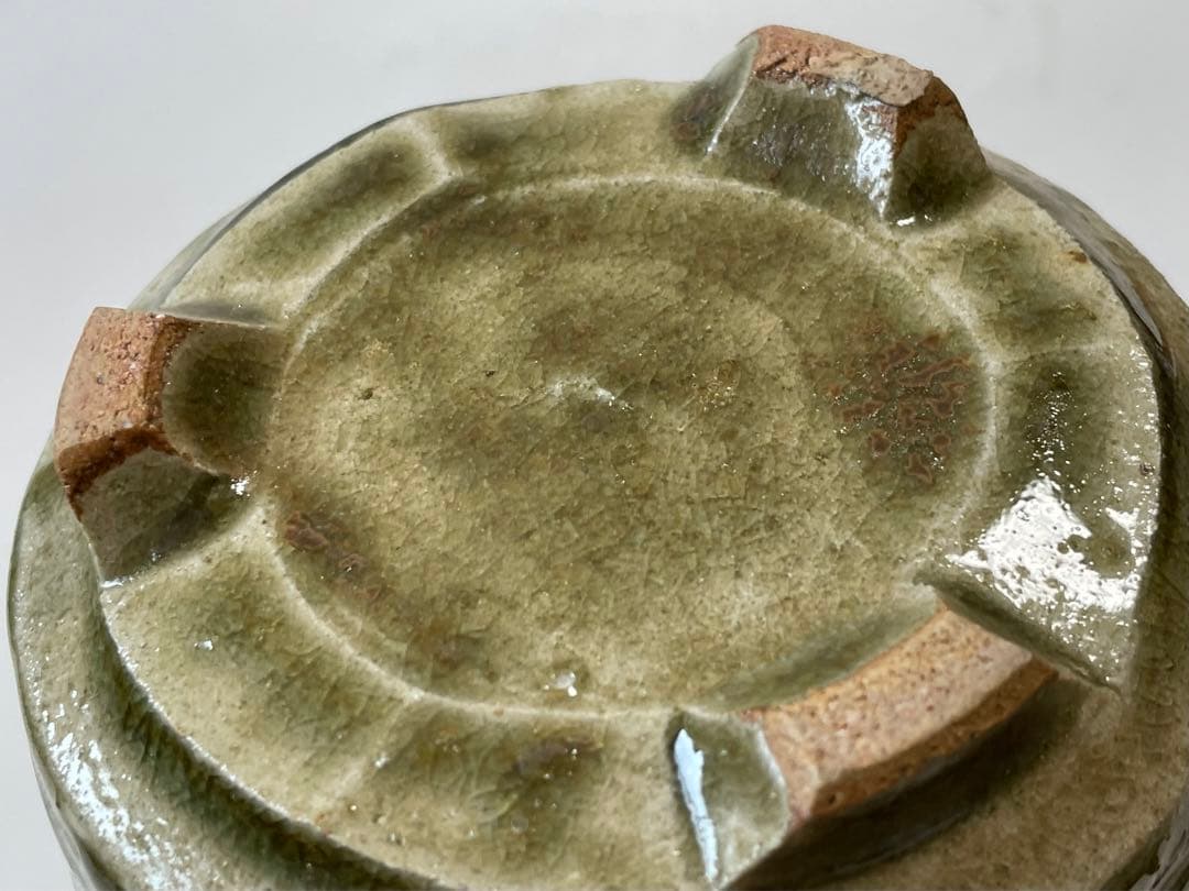 陶芸家　人間国宝　濱田庄司　浜田庄司　？　灰釉　三つ足　香炉　香爐　益子焼　民芸