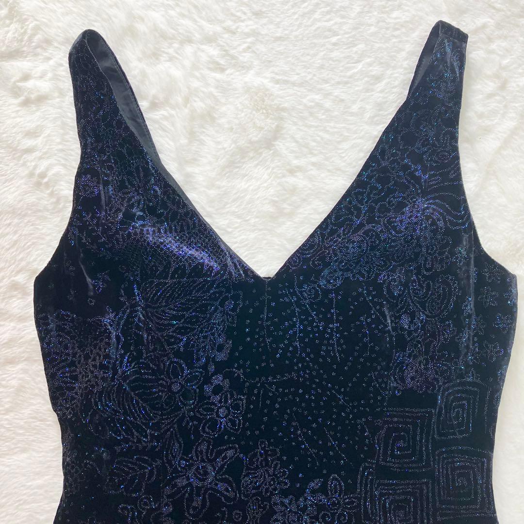 専用　イタリア製 ジャンフランコフィレ ロングドレス　ワンピース シルク　紺色