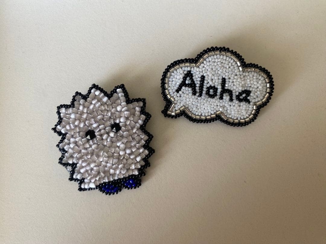 【しーちゃん】Aloha吹き出しブローチ+トゲトゲおばけブローチおまとめ