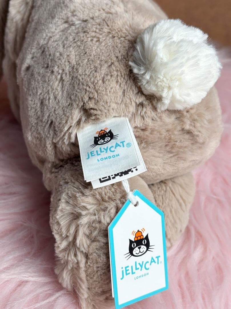 新品　ジェリーキャット　バシュフルバニーベージュ　誕生日ケーキ　ぬいぐるみ　袋付