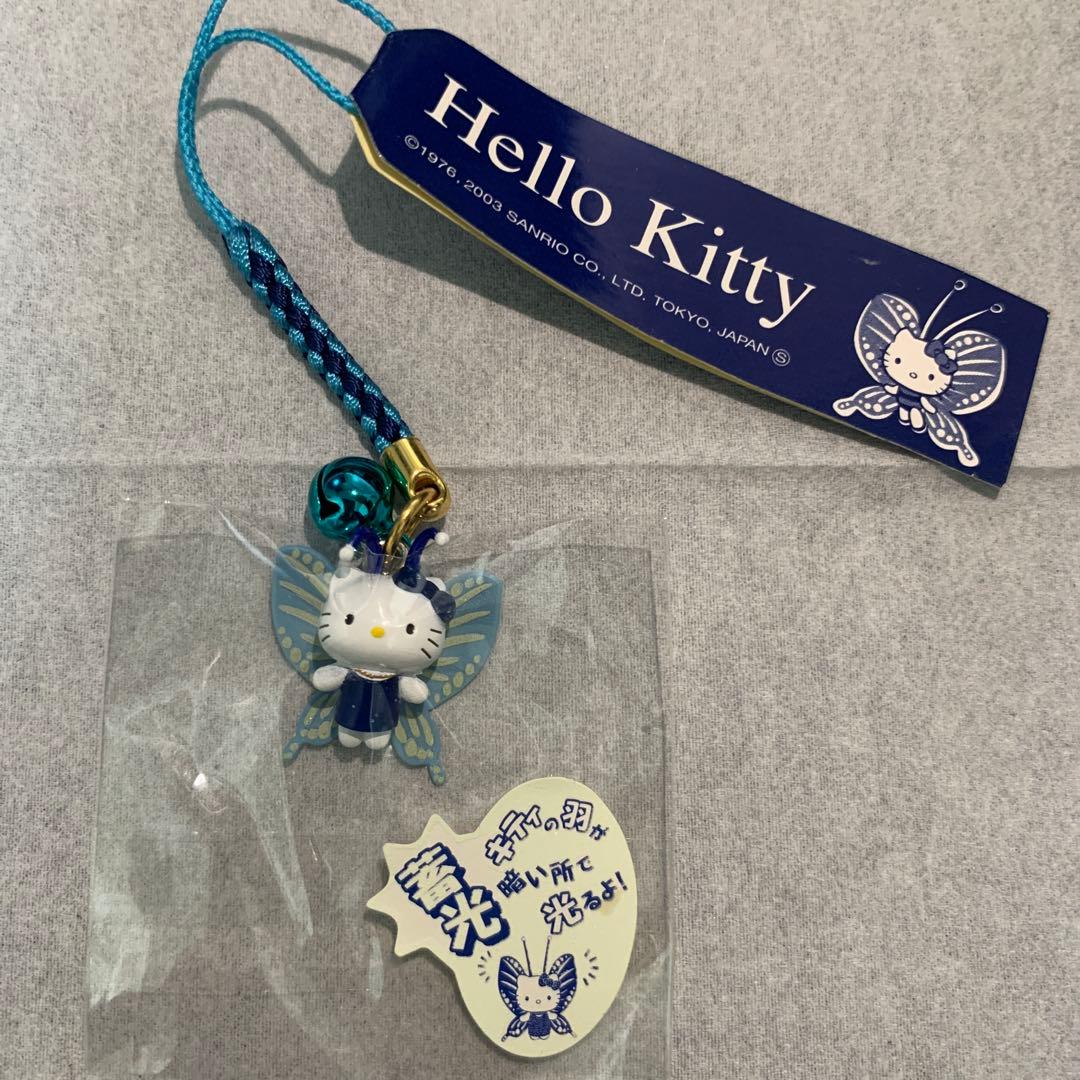 101 ハローキティ 根付 夜の蝶 ストラップ 蓄光