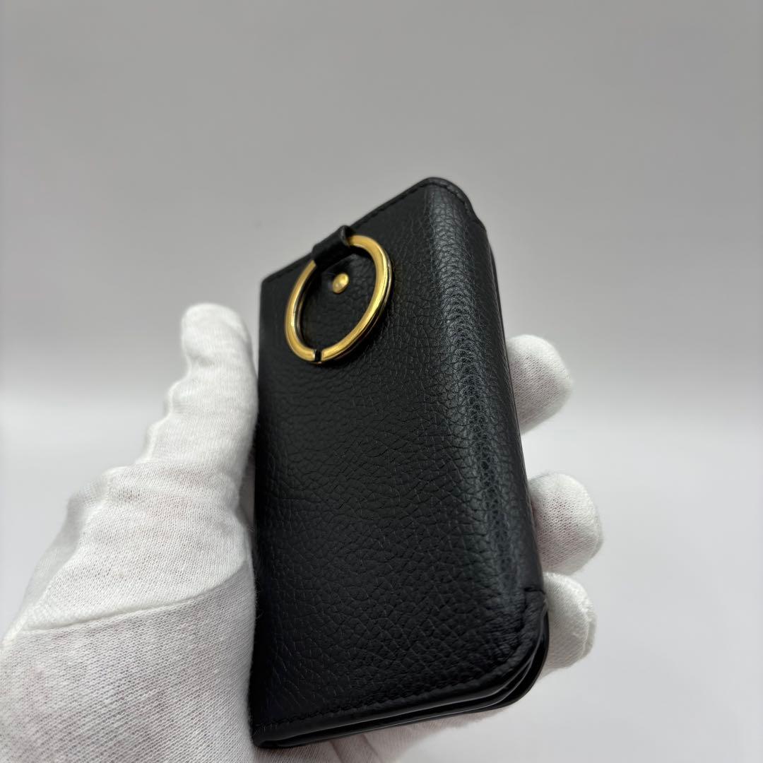 美品　BALENCIAGA キーケース　６連　ブラック　ゴールド　cash