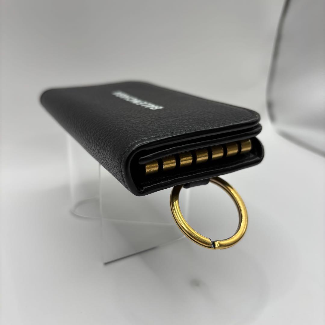 美品　BALENCIAGA キーケース　６連　ブラック　ゴールド　cash