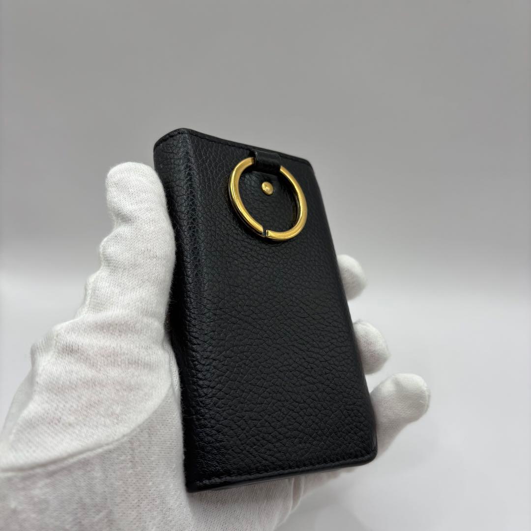 美品　BALENCIAGA キーケース　６連　ブラック　ゴールド　cash