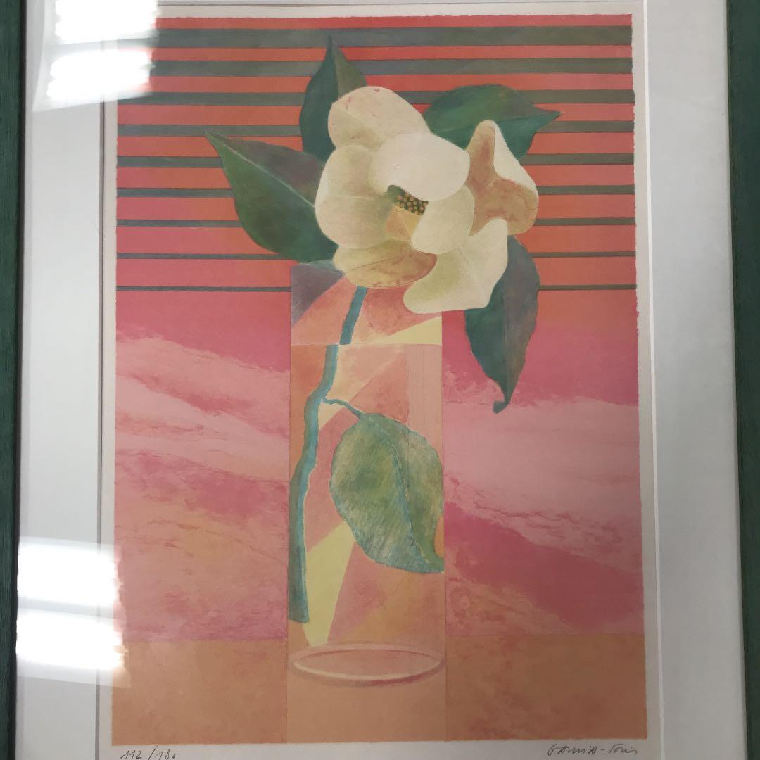 リトグラフ　一輪の花　クロード　コムレ