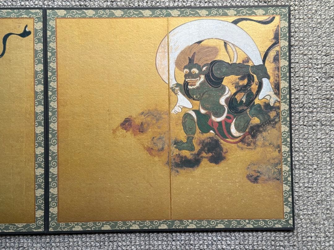 国宝 風神雷神図屛風 俵屋宗達筆　ミニチュア